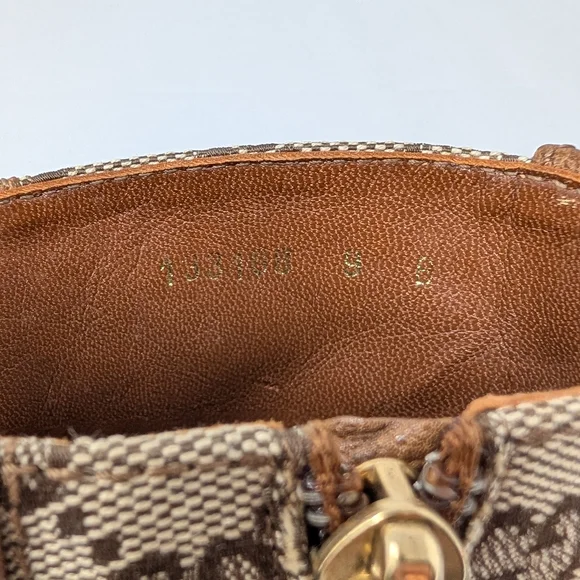 Vintage Gucci Tom Ford GG Monogram Square Toe Kitten Heel Ankle Boots Brown 9 - Picture 10 of 14